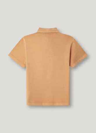 Polo de corte regular tingido na peça