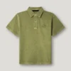 Polo de corte regular tingido na peça