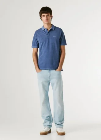 Polo de piqué às riscas