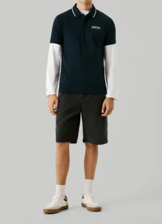 Polo em piqué com logótipo estampado