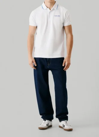 Polo em piqué com logótipo estampado