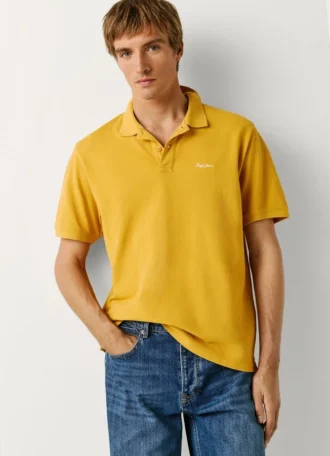 Polo em piqué tingida na peça