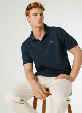 Polo em piqué tingida na peça