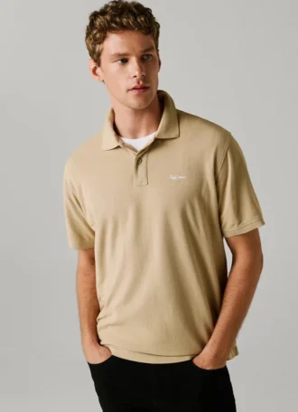 Polo em piqué tingida na peça