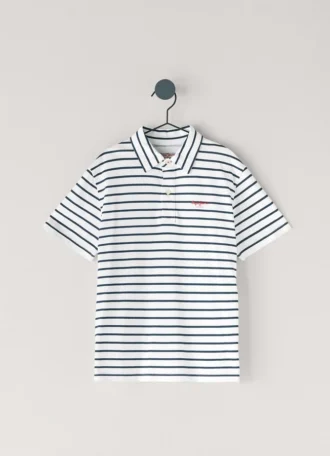 Polo às riscas de corte regular