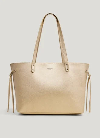 Saco de compras com efeito de couro