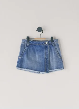 Saia-calça de ganga de corte descontraído