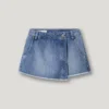 Saia-calça de ganga de corte descontraído Saia-calça de ganga de corte descontraído