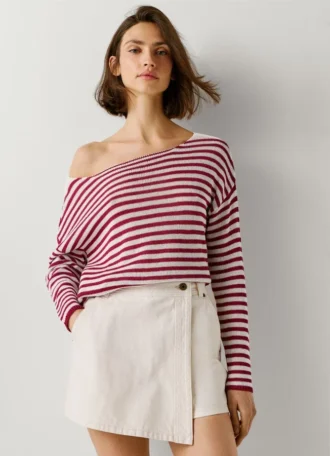 Saia-calça em ganga de corte regular Saia-calça em ganga de corte regular