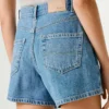 Saia-calça em ganga de corte regular Saia-calça em ganga de corte regular