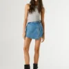Saia-calça em ganga de corte regular Saia-calça em ganga de corte regular