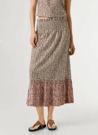 Saia midi estampada