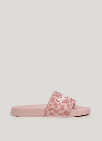 Sandálias tipo chinelo com padrão animal Sandálias tipo chinelo com padrão animal