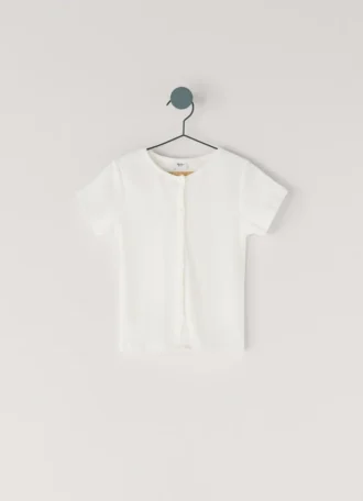 T-shirt com botões e canelado