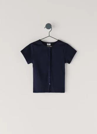 T-shirt com botões e canelado