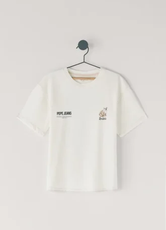 T-shirt com corte descontraído e estampado nas costas