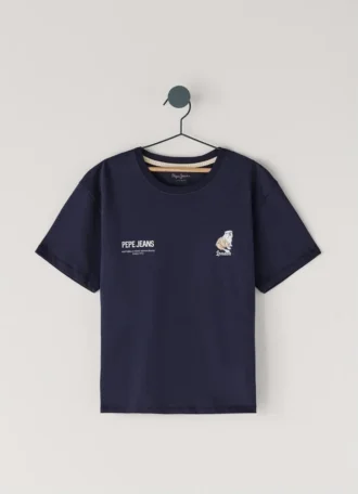 T-shirt com corte descontraído e estampado nas costas
