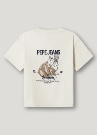 T-shirt com corte descontraído e estampado nas costas