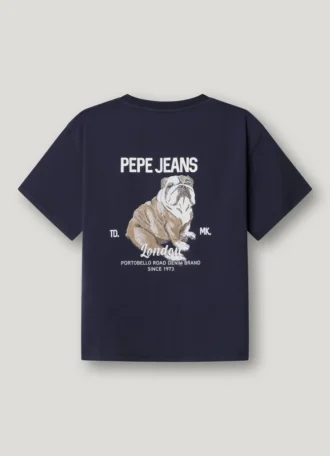 T-shirt com corte descontraído e estampado nas costas