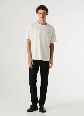 T-shirt com corte descontraído e estampado nas costas