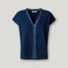 T-shirt com decote em V e detalhes em renda T-shirt com decote em V e detalhes em renda
