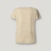 T-shirt com decote em V às riscas