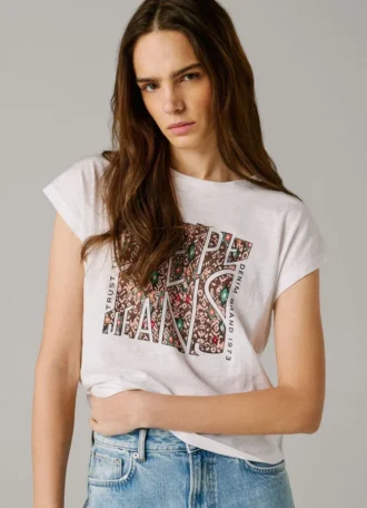 T-shirt com logótipo estampado