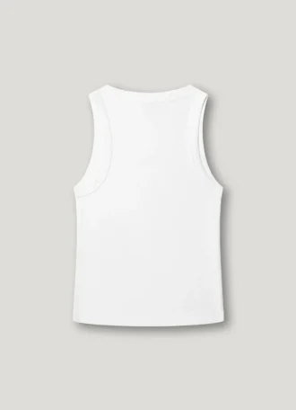 T-shirt com logótipo estampado e canelado