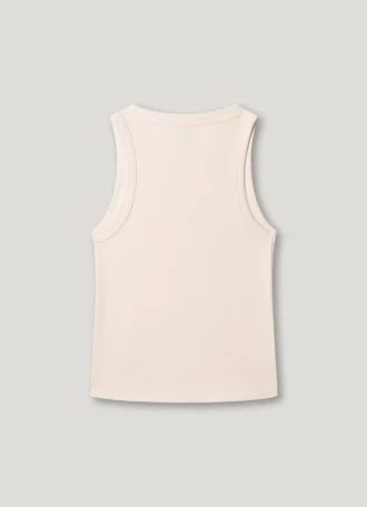 T-shirt com logótipo estampado e canelado