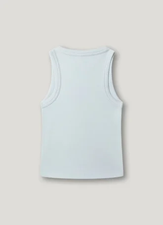 T-shirt com logótipo estampado e canelado