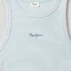 T-shirt com logótipo estampado e canelado