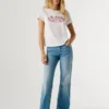 T-shirt com logótipo floral estampado