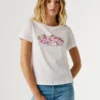 T-shirt com logótipo floral estampado