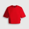 T-shirt com logótipo na manga e corte largo T-shirt com logótipo na manga e corte largo
