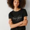 T-shirt com logótipo Strass T-shirt com logótipo Strass