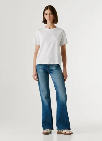 T-shirt com logótipo Strass