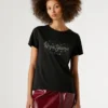 T-shirt com logótipo Strass T-shirt com logótipo Strass