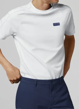 T-shirt com mangas raglan em tecido interlock