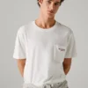 T-shirt de corte descontraído com bolso à frente
