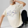 T-shirt de corte largo com estampado nas costas T-shirt de corte largo com estampado nas costas
