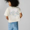 T-shirt de corte largo com estampado nas costas T-shirt de corte largo com estampado nas costas