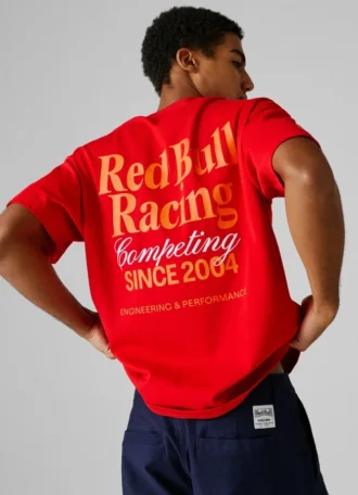 T-shirt de corte largo com estampado nas costas