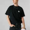 T-shirt de corte largo com estampado nas costas T-shirt de corte largo com estampado nas costas