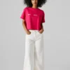 T-shirt de corte largo com estampado nas costas