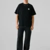 T-shirt de corte largo com estampado nas costas T-shirt de corte largo com estampado nas costas