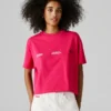 T-shirt de corte largo com estampado nas costas
