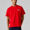 T-shirt de corte largo com estampado nas costas T-shirt de corte largo com estampado nas costas