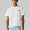 T-shirt de corte largo com estampado nas costas T-shirt de corte largo com estampado nas costas