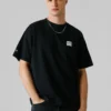 T-shirt de corte largo com estampado nas costas T-shirt de corte largo com estampado nas costas