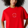 T-shirt de corte largo com estampado nas costas T-shirt de corte largo com estampado nas costas